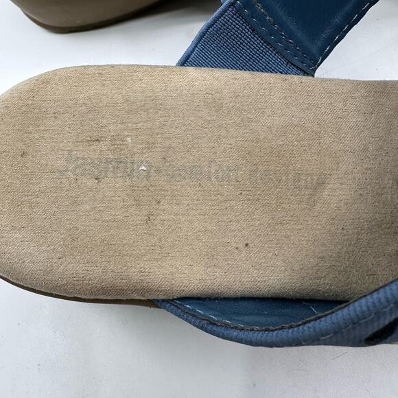 Jasmin Blue Cut-Out Sandal WMNS 8.5M Strappy Open Toe Slip-On JNAHANT Designer - Picture 6 of 10